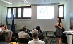 Alice Benini from IBI presenting Clusters 2.0 in Bologna, Italy.